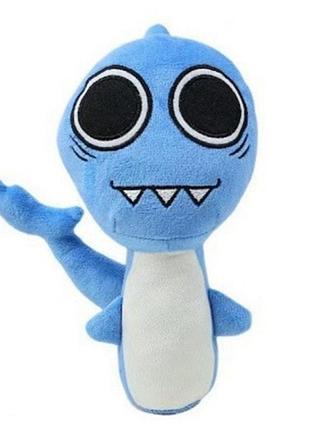 Мягкая игрушка синяя мелодия акула sprunki shark melodies 20 см