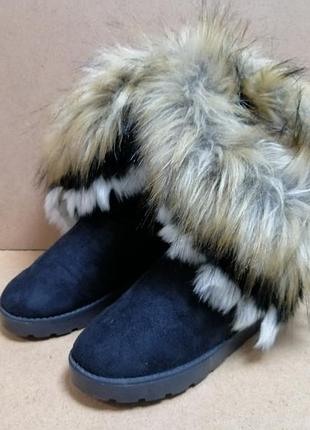Угги женские с меховым манжетом оторочкой