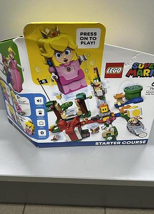 Lego 71403 приключения вместе с пич, супер марио новый! мятая коробка