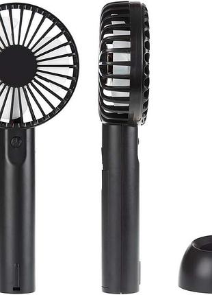 Портативный мини-вентилятор status с аккумулятором и usb, 21 см (черный)