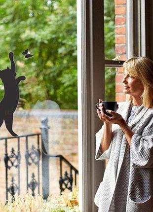 Декоративная наклейка "кот с бабочкой" - 59*22,5см