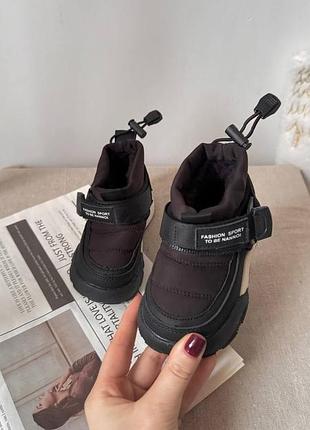 Черевики 246, р.21,23,24,26,27,28,29,30, плащівка+хутро, шоколад