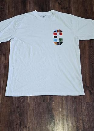 Мужская уникальная футболка carhartt с большим лого на спине оригинал