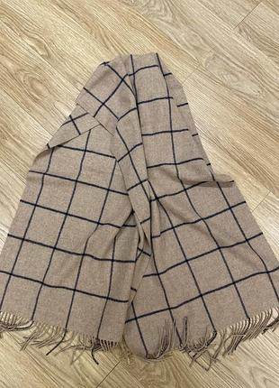 Великий шарф в синю клітинку шерсть