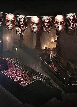 Гирлянда на хэллоуин (растяжка) "ганнибал лектор и медсестра" (длина 3 м) ост