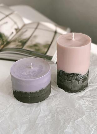 Набор соевых свечей в бетоне с эфирными аромамаслами 2шт sensual vetiver