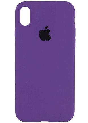 Чехол silicone case full protective (aa) для apple iphone x / xs (5.8") фиолетовый / amethyst