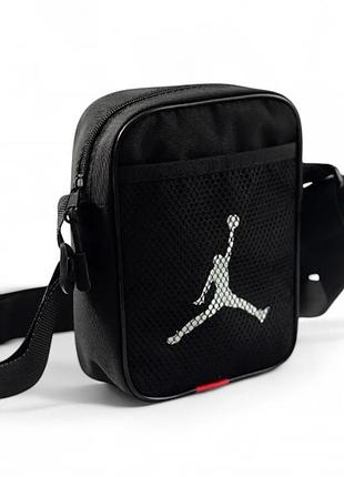 Барсетка jordan маленькая черная мужская (сумка через плечо )