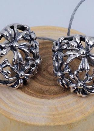 Серьги серебряные "цветочки" 925 пробы.