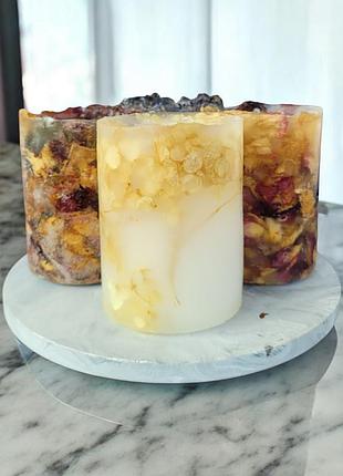 Колекція свічок "естетика природи" на підставці, з ароматом жасмін