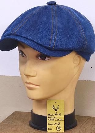 Кепка мужская восьмиклинка хулиганка 8 клинка comfort heads весенняя летняя джинсовая хлопок синяя 60
