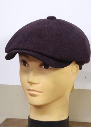 Кепка мужская восьмиклинка хулиганка вельветовая коричневая 3 демисезонная comfort heads весна осень слимтек 58