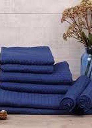 Полотенце вафельное 100х150 см синий