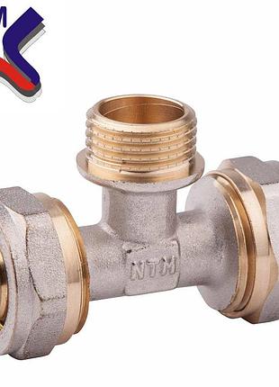 Тройник с наружной для металлопластиковой трубы т20*3/4н*20 (неразборной)