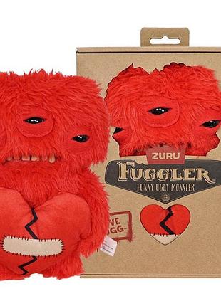 Мягкая игрушка фуглер красный с красным сердцем fuggler funny ugly monster