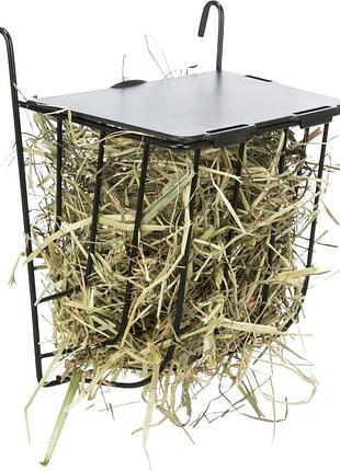 Ясла для сіна trixie висячі з кришкою металеві 13 х 18 х 12 см чорні