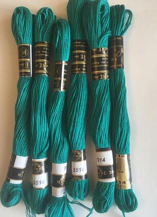 Мулине ''пнк им кирова'' 10 метров. 3514, зеленый цвет 20