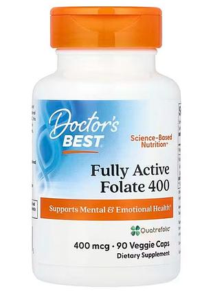 Фолат з quatrefolic, folate, doctor's best, активний, 400 мкг, 90 капсул