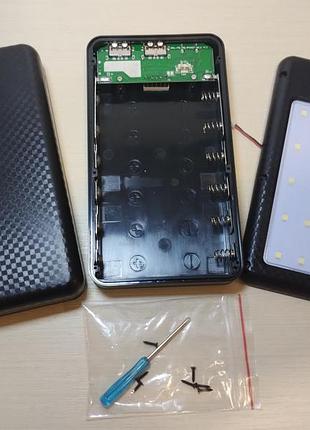 Корпус повербанка разборной, 6*18650 акб, с подсветкой, powerbank