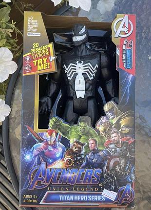 Ігрова колекційна фігурка супергероя веном, venom marvel, людина павук " супергерой месники " 30см зі звуком