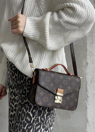 Жіноча шкіряна сумочка louis vuitton міська сумка для дівчини через плече луі вітон брендова класична із шкіри