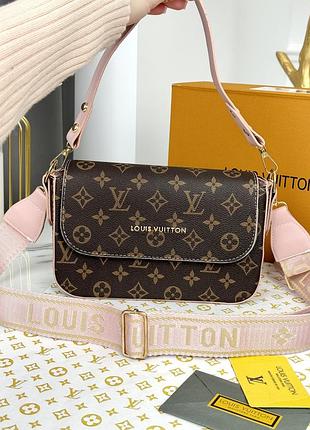Жіноча шкіряна сумочка крос боді луі вітон брендова міська сумка через плече louis vuitton маленька зі шкіри кдля дівчини