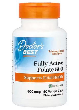 Фолат із quatrefolic, active folate, doctor's best, активний, 800 мкг, 60 капсул