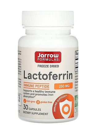 Lactoferrin, jarrow formulas, лактоферин, сублімований, 250 мг, 30 капсул