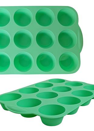 Gt-s-203 силіконова форма для мафінів на 12шт gusto, 30х20х3см