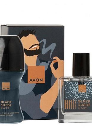 Подарочный набор avon black suede dark (edt/30ml+deo/50ml)