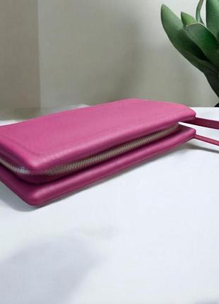 Кошелек женский большой мягкий на змейке saralyn c-8772 20х10 см красный малиновый