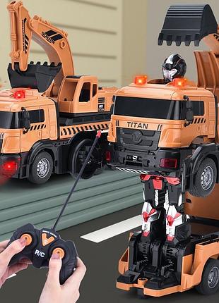 Радиоуправляемый робот трансформер грузовик экскаватор