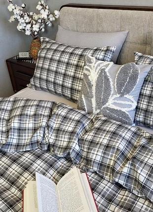 Комплект постільної білизни мустанг/сірий, turkish flannel