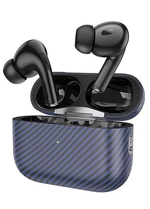 Беспроводные tws наушники hoco ew47 plus (carbon fiber pattern version) blue