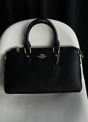 Жіноча сумочка коуч класична шкіряна сумка для дівчини через плече брендова ділова сумка із шкіри coach чорний