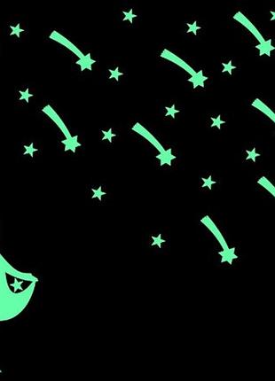 Люмінесцентна наклейка на стіну - 27*20см, (набирає світло і світиться в темряві)