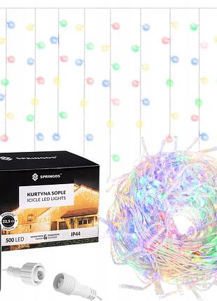 Гирлянда бахрома уличная (наружная) springos 20 м 500 led pilot cl507 mix