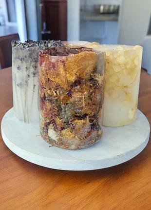 Коллекция свечей "эстетика природы" на подставке, с ароматом кофе