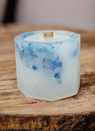 Кристалл спокойствия - свеча 5*5,5 см, с деревянным фитилем, 15 часы горение, с ароматом хвоя