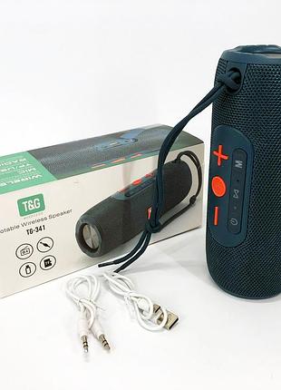 Портативна колонка bluetooth tg341 зі шнурком, бездротова колонка портативна потужна. колір: синій