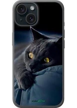 Чохол на iphone 15 димчастий кіт "825u-3075-7673"