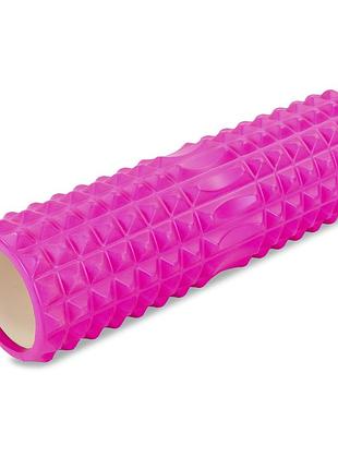 Роллер для йоги и пилатеса (мфр ролл) grid spine roller fi-6674 45см розовый