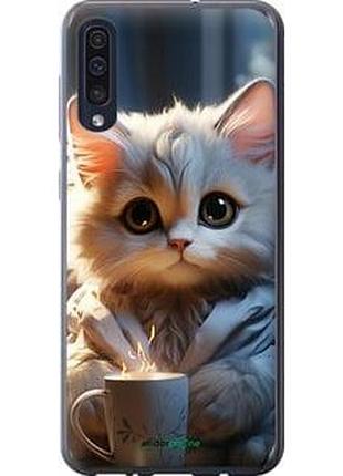 Чохол на samsung galaxy a50 2019 a505f білий кіт "5646u-1668-7673"