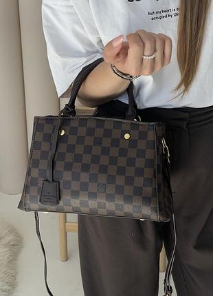 Жіноча класична сумочка луі вітон брендова сумка із шкіри louis vuitton шкіряна ділова для дівчини через плече коричневий