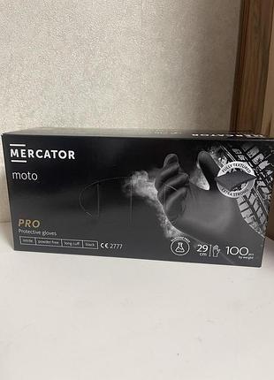 Супер міцні рукавички нітрилові moto mercator ideall nitrile, xl щільність 9.3 г. - чорні (100 шт)