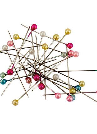 Шпильки портновські пластиковий контейнер "кулька" 200шт асорті (3,4см) 4216-a axent (6296)