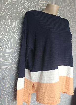 Новый классный мягкий джемпер в рубчик по бокам разрезы