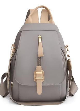 Жіночий рюкзак-сумка міський стильний повсякденний маленький молодіжний сірий міністильний