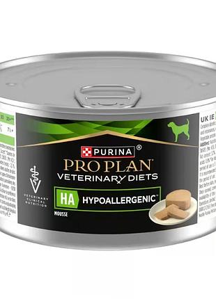 Влажный корм purina pro plan veterinary diets ha hypoallergenic при нутриентной непереносимости, мусс 195г