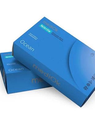 Mediok (медіок) рукавички нітрилові неопудрені ocean блакитні xs 3,5 г/шт 100 шт